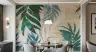 Luxe Tropical Foliage Wall Mural with Gold Accents 6
