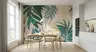 Luxe Tropical Foliage Wall Mural with Gold Accents 8