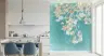 Ethereal Teal Botanical Leaves Wall Mural 7