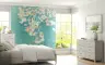 Ethereal Teal Botanical Leaves Wall Mural 8