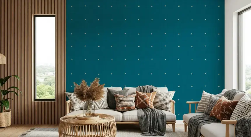 Teal Texture Grid Wallpaper