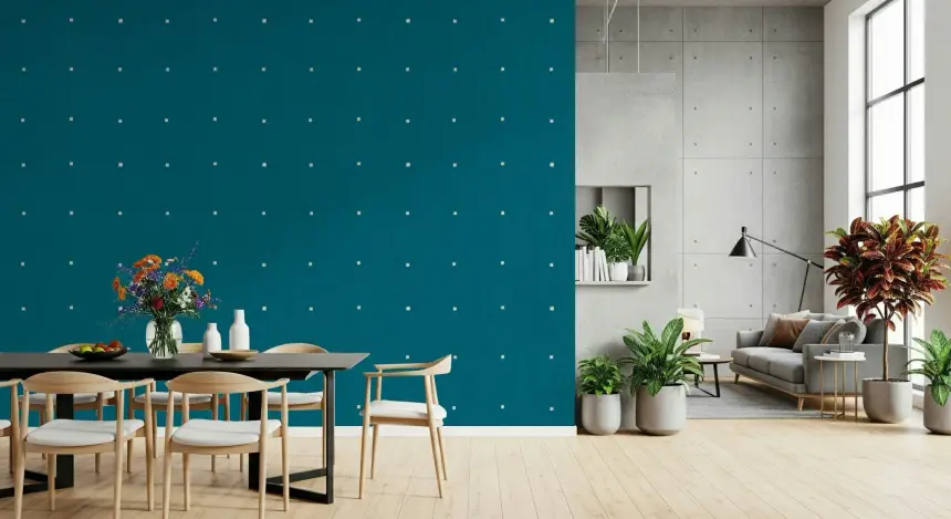 Teal Texture Grid Wallpaper