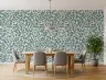 Elegant Teal Botanical Leaf Pattern Wallpaper 8