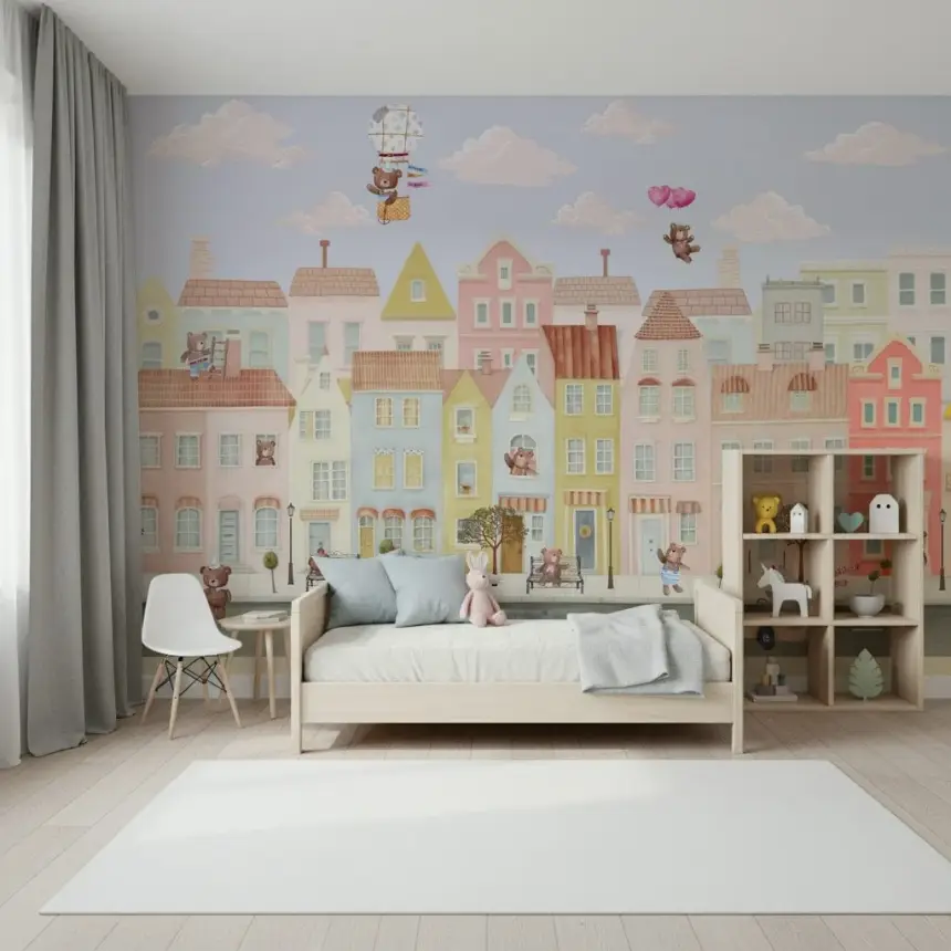 Teddy's Town Wall Mural