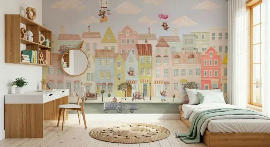 Teddy's Town Wall Mural