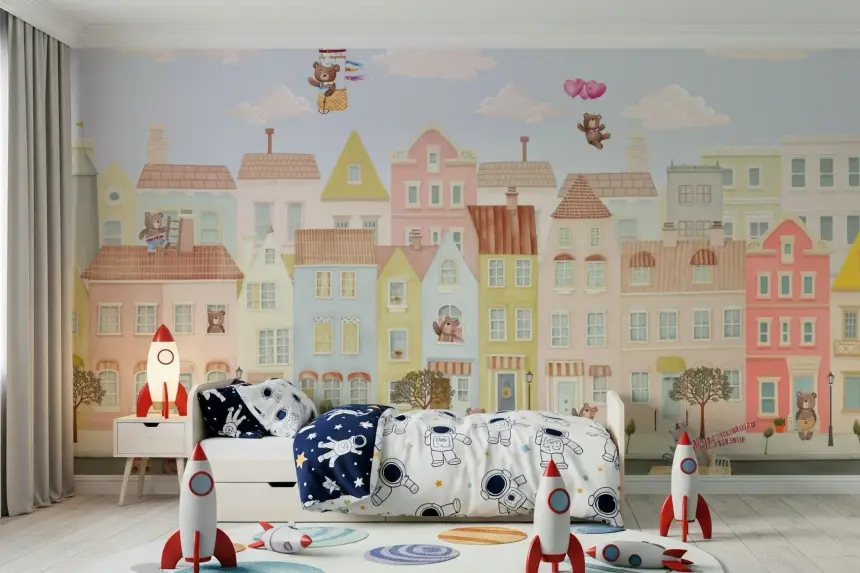 Teddy's Town Wall Mural