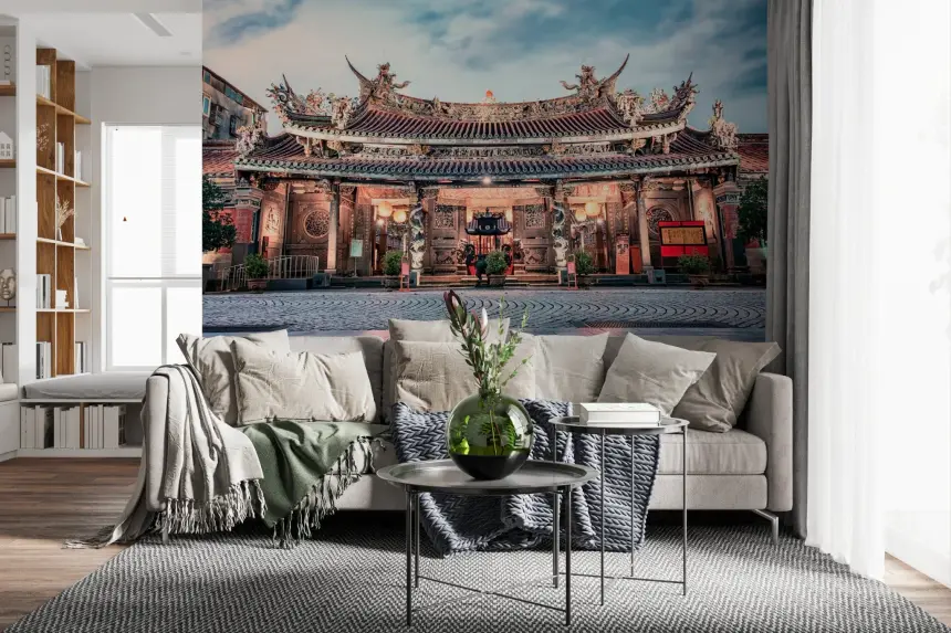 Temple Twilight Wall Mural