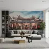 Ornate East Asian Temple Twilight Wall Mural 8