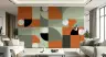 Modern Geometric Terracotta and Sage Wall Mural 7