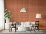 Hand-Drawn Terracotta Grid Pattern Wallpaper 8