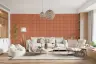 Hand-Drawn Terracotta Grid Pattern Wallpaper 6
