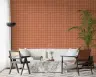 Hand-Drawn Terracotta Grid Pattern Wallpaper 7