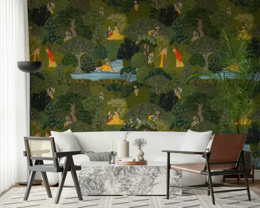 The Pichwai Grove Wall Mural