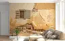 Rustic Ochre Distressed Plaster Wall Mural 8