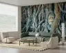 Serene Buddha Head in Ancient Roots Wall Mural 7