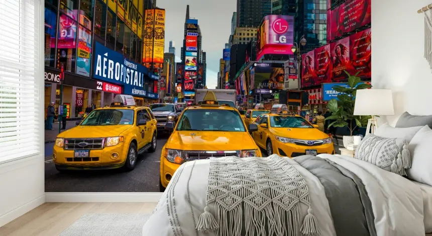 Times Square Rush Wall Mural