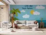 Playful Cartoon Beach Kids' Room Wall Mural 6