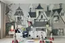 Whimsical Town & Monkey Adventure Wall Mural 8