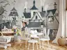 Whimsical Town & Monkey Adventure Wall Mural 6