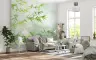 Lush Green Bamboo Forest Watercolor Wall Mural 6