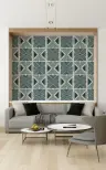 Indigo Geometric Tribal Wall Mural 7
