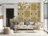 Mustard Beige Geometric Tribal Pattern Wallpaper 6