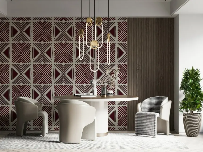 Tribal Wine Motif Wallpaper