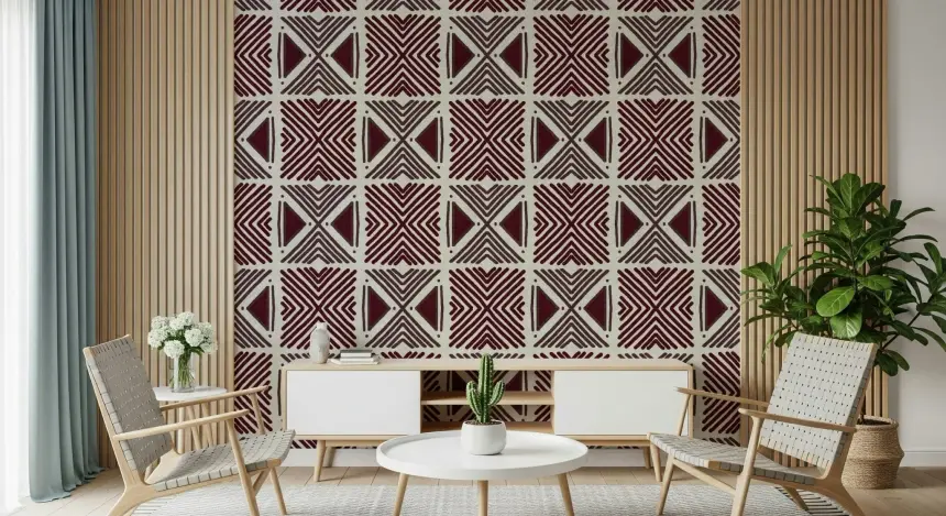 Tribal Wine Motif Wallpaper