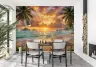 Golden Hour Tropical Beach Wall Mural 8