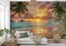 Golden Hour Tropical Beach Wall Mural 6