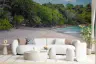 Lush Jungle Bordered Sandy Beach Wallpaper Mural 8