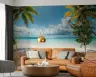 Framed Palm Trees Over Turquoise Beach Wallpaper Mural 6