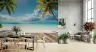 Framed Palm Trees Over Turquoise Beach Wallpaper Mural 7