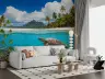 Tropical Island Beach and Sea Turtle Wall Mural 8