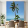 Vast Blue Sky Palm Tree Seascape Wallpaper 6