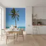 Vast Blue Sky Palm Tree Seascape Wallpaper 7