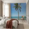 Vast Blue Sky Palm Tree Seascape Wallpaper 8
