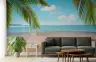 Palm Framed Azure Ocean Golden Shore Wallpaper 6