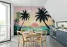 Vibrant Tropical Sunset Wall Mural with Palm Trees 6