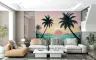 Vibrant Tropical Sunset Wall Mural with Palm Trees 7