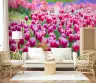 Vibrant Pink Tulip Garden Wall Mural 6
