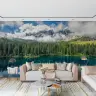 Turquoise Lake Forest Mountain Wall Mural 6