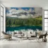 Turquoise Lake Forest Mountain Wall Mural 7