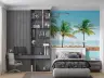 Tropical Ocean View Palm Trees Wall Mural 8