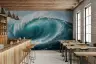 Dynamic Turquoise Ocean Wave Wall Mural 6