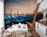 Venice Gondolas at Dusk Scenic Wall Mural 8
