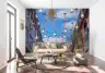 Urban Street Scene with Hanging Lights Wall Mural 7