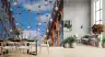 Urban Street Scene with Hanging Lights Wall Mural 6