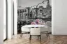 Venetian Cafe Scene with Colourful Roses Wall Mural 6