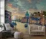 Venetian Grand Canal Teal Orange Sunset Panorama Mural 7